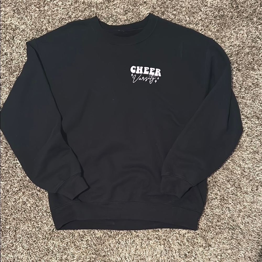 Varsity Black Crewneck Sweater ETSY Design